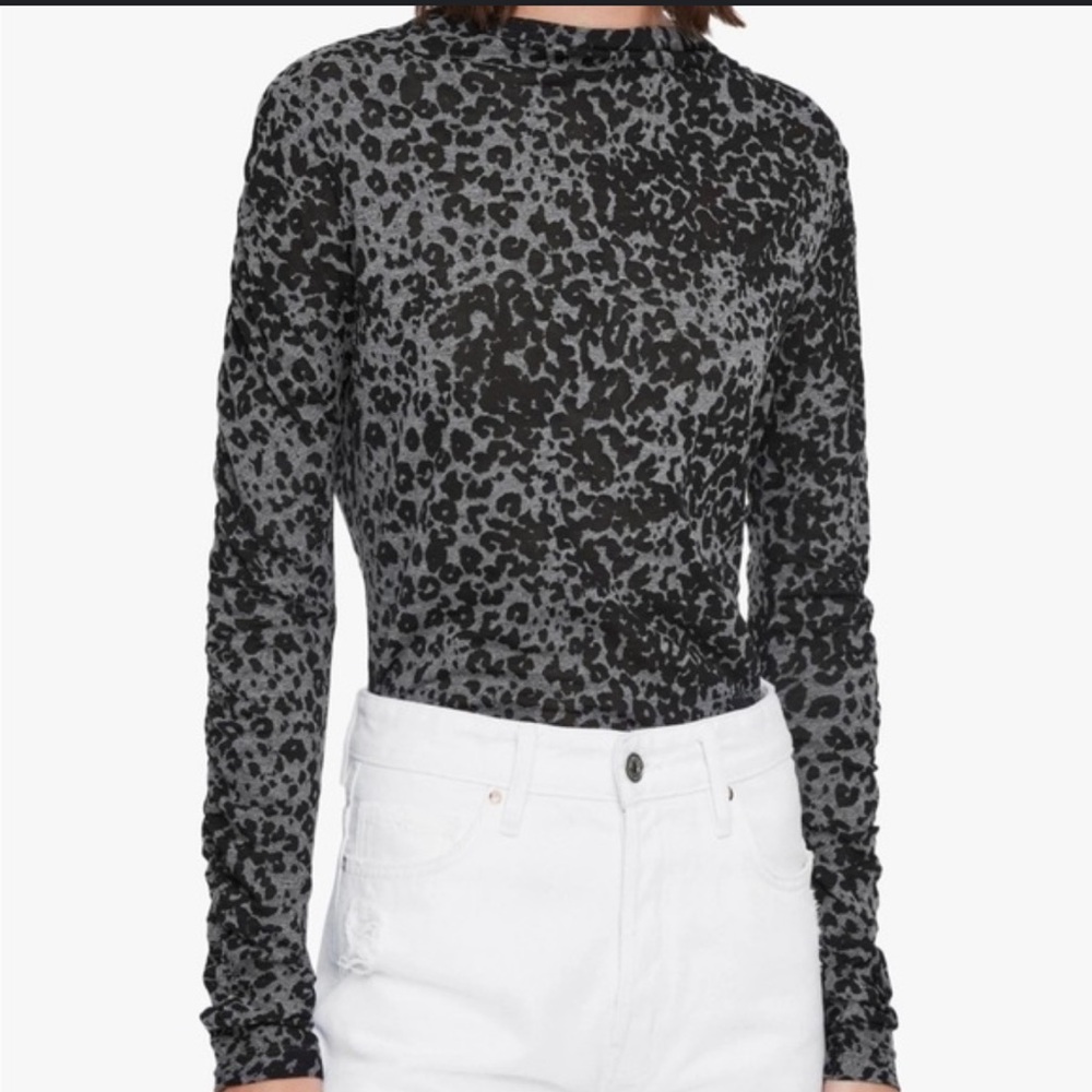 All Saints Leopard print long sleeve top size M